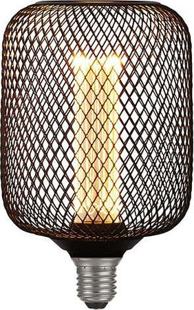 Lampadina-Contemporanea-Rete-Metallica-Vetro-Nero-Trasparente-E27-3,5W-1800K