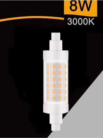Lampadina-Led-Luce-Calda-Attacco-R7s-8-Watt-Lampada-Ricambio-Per-Faro-3000k-Universo