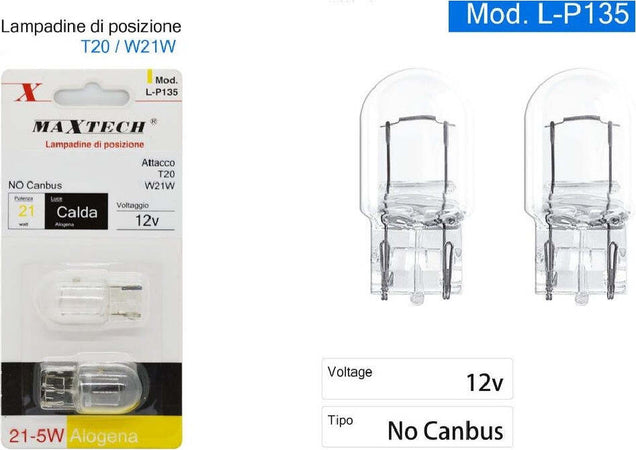 Lampadine Di Posizione Auto T20/w21w 12v 21w Luce Calda Alogena No Canbus L-p135 Auto e Moto > Auto > Illuminazione Auto Trade Shop italia - Napoli, Commerciovirtuoso.it