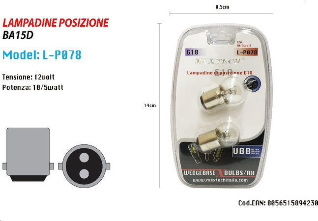 Lampadine Di Posizione Ba15d G18 12v 10/5 Watt Lampadine Luminose Ricambio Auto Auto e Moto/Parti per auto/Luci lampadine e indicatori/Lampadine/Lampadine per esterno Trade Shop italia - Napoli, Commerciovirtuoso.it