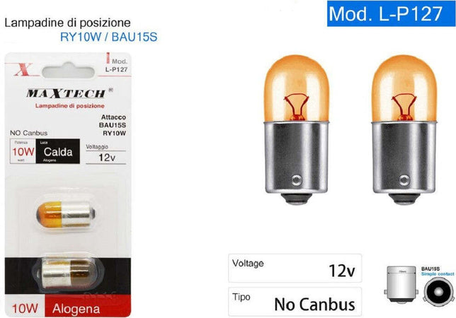 Lampadine Posizione L-p127 Bau15s Ry10w Auto 12v 10w Luce Calda Alogena No Canbus Auto e Moto > Auto > Illuminazione Auto Trade Shop italia - Napoli, Commerciovirtuoso.it