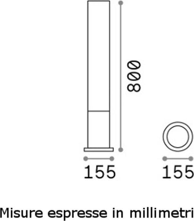 Lampioncino-classico-Ideal-lux-EDO-OUTDOOR-ROUND-PT1-213071-GX53-LED-alluminio-lampada-terra
