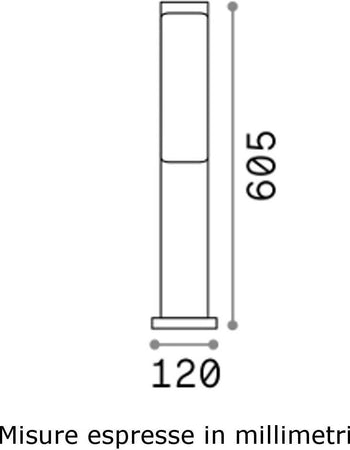 Lampioncino-moderno-Ideal-Lux-ETERE-PT1-172439-LED-IP44-alluminio-lampada-terra