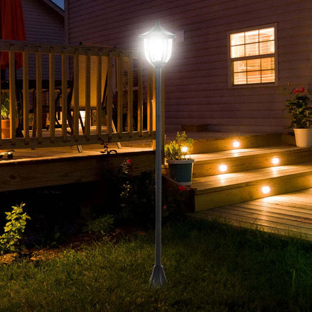 Lampione-da-Esterni-con-6-Luci-Led-e-Pannelli-Solari-Impermeabile-Accensione-Automatica-Durata-6-Ore-Altezza-177cm-XC3B30-006XC3