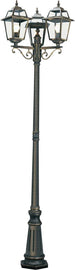 Lampione-Da-Esterno-Vintage-Nuova-Orleans-Alluminio-Nero-Vetro-Oro-3-Luci-E27