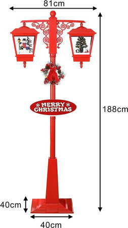Lampione doppia lanterna decorazione natalizia da interno ed esterno h 188 cm Casa e cucina/Decorazioni per interni/Addobbi e decorazioni per ricorrenze/Decorazioni natalizie/Neve artificiale MagiediNatale.it - Altamura, Commerciovirtuoso.it