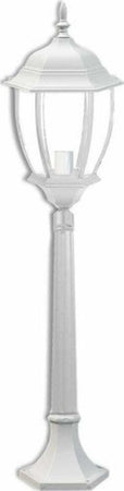 Lampione-Giardino-870mm-Lanterna-In-Vetro-E27-Luce-Esterno-Alluminio-Es39-Bianco