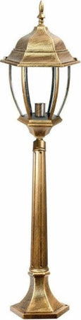Lampione-Giardino-Bronzo-870mm-Lanterna-In-Vetro-E27-Luce-Esterno-Alluminio-Es39