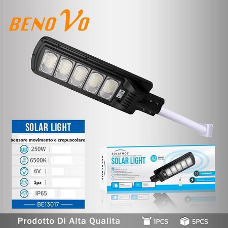 LAMPIONE-LED-CON-PANNELLO-SOLARE-SENSORE-di-MOVIMENTO-e-CREPUSCOLARE-250W-LUCE-FREDDA-IP65-+TELECOMANDO