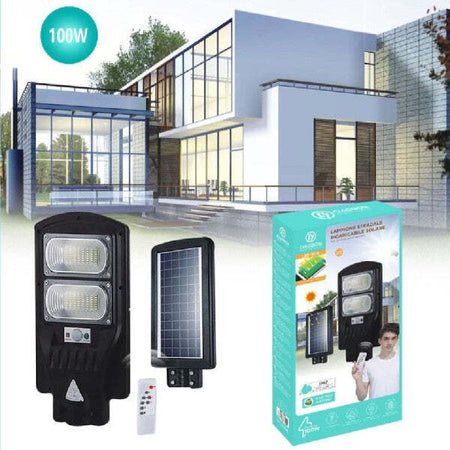 Lampione-Luce-Stradale-Led-Pannello-Ricaricabile-Solare-100w-Telecomando-Led-8510
