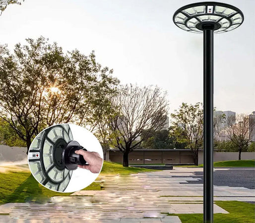 LAMPIONE-SOLARE-Luce-LED-2000W-UFO-Sensore-di-MOVIMENTO-E-CREPUSCOLARE-IP66