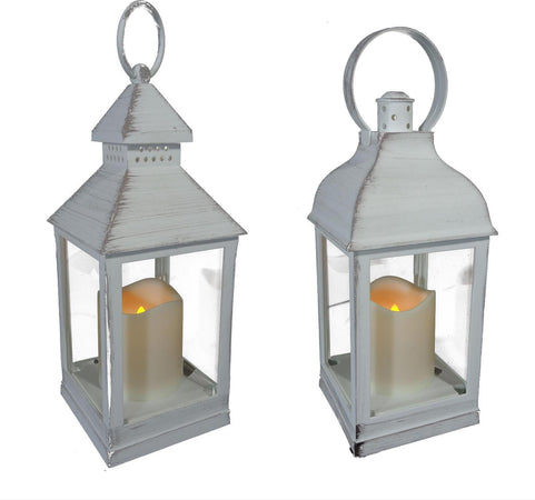 Lanterna bianco anticato con effetto luminoso per esterno da 24 cm Casa e cucina/Decorazioni per interni/Addobbi e decorazioni per ricorrenze/Decorazioni natalizie/Ghirlande e corone MagiediNatale.it - Altamura, Commerciovirtuoso.it