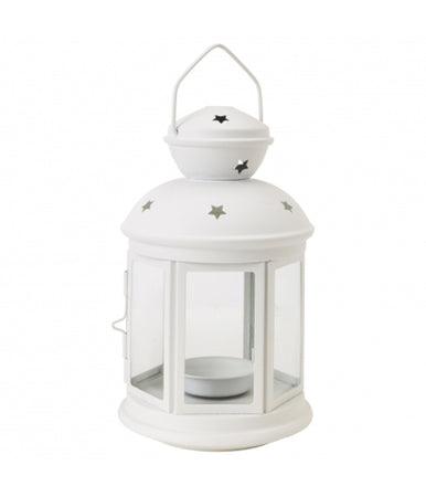 Lanterna Bianco Portacandela 16x10cm Matrimonio Tea Light Porta Candela Candele