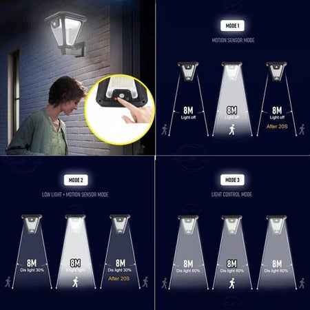 lanterna solare 100 led sensore di movimento lampada a terra o applique a muro / hs-v83 Illuminazione/Illuminazione per esterni/Lampade da parete Zencoccostore - Formia, Commerciovirtuoso.it