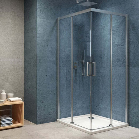 Lato-Box-Doccia-Angolo-Ante-Scorrevoli-Camelia-S200-6-Millimetri-Chrome-100-cm