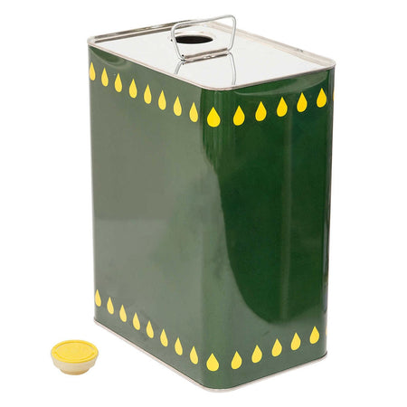 Lattina per olio con tappo, in metallo, a banda stagna.