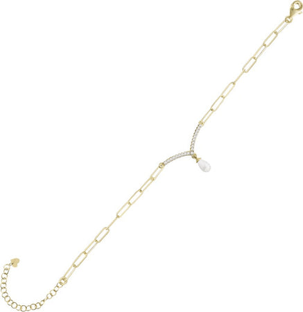 Laura-P.---BRACCIALE-CATENA-CENTRALE-ZIRCONI-BIANCHI-E-PERLINA-A-GOCCIA-PENDENTE