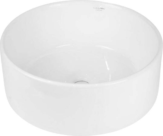 Lavabo-Da-Appoggio-Ceramica-Bianco-Tondo-Arredo-Bagno-Lavandino-41x41x16,5-Cm