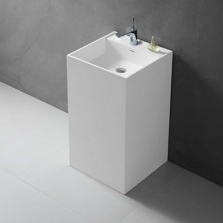 Lavabo Monoforo Free Standing Magnus Plus Artificial Stone Bianco Opaco Matt Fai da te/Attrezzature per cucine e bagni/Attrezzature per bagni/Lavandini bagno/Lavabi Ogomondo - Martina Franca, Commerciovirtuoso.it