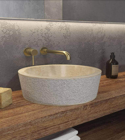 Lavandino Bagno Marmo Naturale Crema Rotondo da Appoggio 40x15cm Lavabo Tondo Per Bagno In Marmo Naturale Color Crema Casa e cucina/Bagno/Attrezzature per bagni/Lavandini bagno/Lavabi Shopbagno.it - Roma, Commerciovirtuoso.it