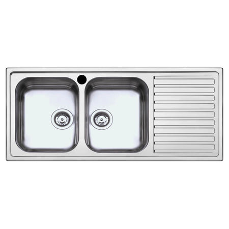Lavello SAXT333A 2 vasche 116x50 cm gocciolatoio destro