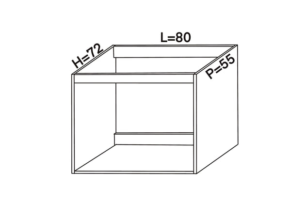 Base per lavello d'appoggio spedizione in kit Lunghezza 80 Profondità 55 Altezza 72 esclusi piedini Altezza piedini 10 cm in colore wengè