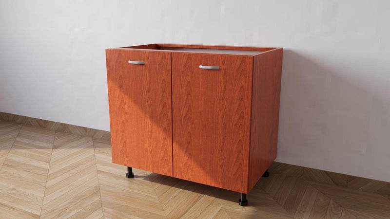 Base per lavello d'appoggio completa di 2 ante spedizione in kit Lunghezza 90 Profondità 55 Altezza 72 esclusi piedini Altezza piedini 10 cm in colore ciliegio