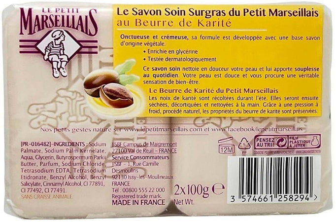 Le Petit Marseillais Set 2pz. Sapone Al Burro Di Karitè Saponetta Au Beurre De Karité 100gr Cad.
