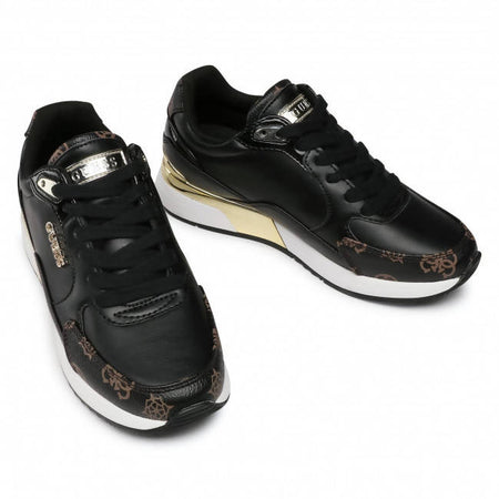 Guess Sneakers Nere Donna Scarpe Sportive Lacci Suola In Gomma Scarpa Fl5moxfal12 Casual Logo Sneaker Nera Fashion