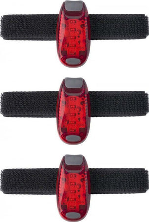 LED Rosso Luce di Sicurezza Notturna a Clip Impermeabile Lampeggiante per Corsa e Bici Kit da 3 Pezzi