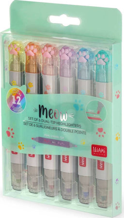 Legami - Set Di 6 Evidenziatori Pastello Doppia Punta, 12 Colori Pastello, Inchiostro A Base Di Acqua, Punta A Scalpello, 1,3x13,5 Cm, Tema Meow Cancelleria e prodotti per ufficio/Penne matite scrittura e correzione/Marcatori ed evidenziatori/Evidenziatori Cartoleria Deja Vu - Crotone, Commerciovirtuoso.it
