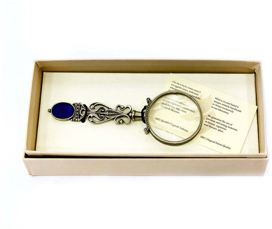 Lente d’Ingrandimento Artigianale in Bronzo e Vetro di Murano 100% Artigianto Italiano Idea Regalo