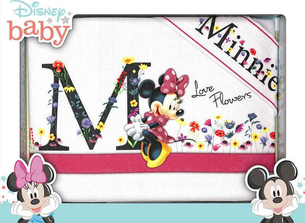 Lenzuola-culla-Minnie-love-flowers-neonato-Disney