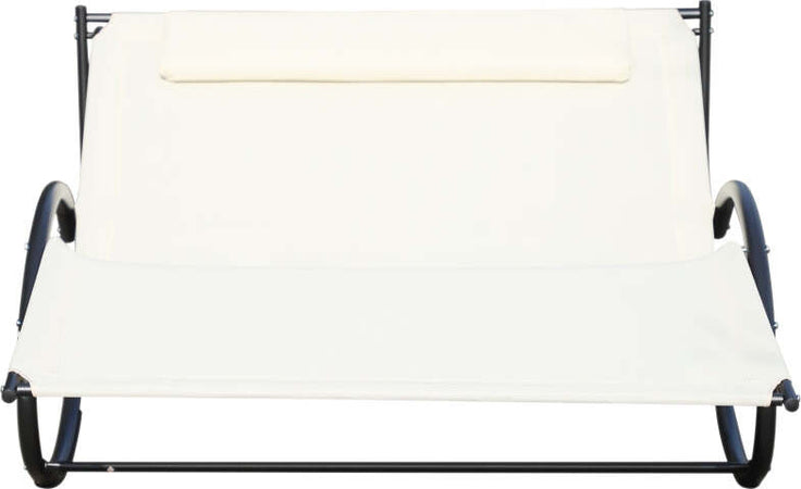Lettino-Prendisole-2-Posti,-Sdraio-da-Giardino-a-Dondolo-in-Metallo-e-Texteline,-140x200x36-88cm,-Bianco-Crema-84A-027