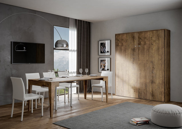 Letto "Roma" matrimoniale a scomparsa, in legno, con apertura verticale, per camera da letto