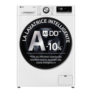 LG F2R7S09TSWC Lavatrice 9 kg Centrifuga 1200 Giri Vapore Inverter AI DD TurboWash Wi-Fi Classe A-10%
