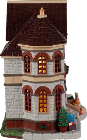 Libreria del Villaggio, edificio luminoso per villaggio di Natale in Porcellana Casa e cucina/Decorazioni per interni/Addobbi e decorazioni per ricorrenze/Decorazioni natalizie/Oggettistica MagiediNatale.it - Altamura, Commerciovirtuoso.it