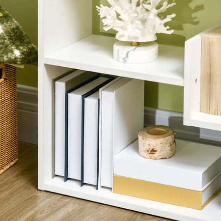 Libreria-Moderna-a-6-Livelli-con-11-Scaffali-Aperti-per-Studio-Soggiorno-ingresso-camera-FDR836-541WT55A