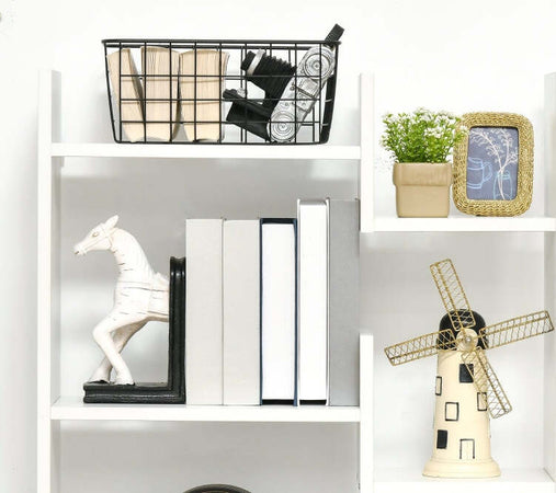 Libreria-Moderna-a-6-Livelli-con-11-Scaffali-Aperti-per-Studio-Soggiorno-ingresso-camera-FDR836-541WT55A