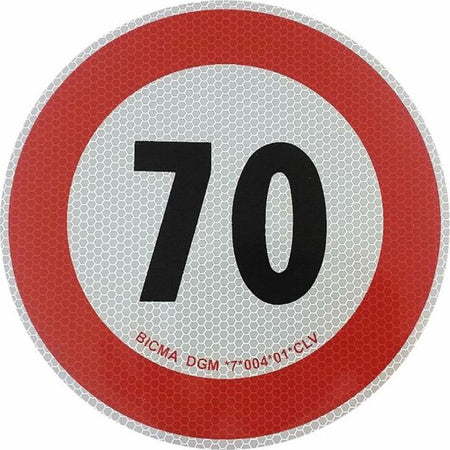 Limite di velocità adesivo 70km/h per Italia. Confezione da 2pz