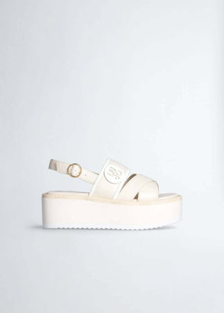 Liu Jo Donna Sandali in Pelle Suola Platform 6,5 Cm Con Logo Nuova Collezione