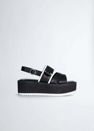 Liu Jo Donna Sandali in Pelle Suola Platform 6,5 Cm Con Logo Nuova Collezione