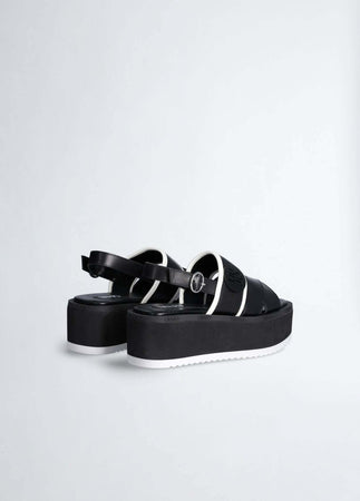 Liu Jo Donna Sandali in Pelle Suola Platform 6,5 Cm Con Logo Nuova Collezione