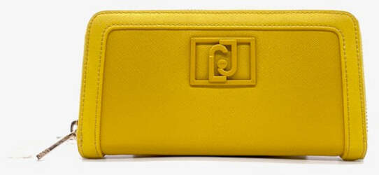 LIU JO Portafogli donna Zip around in safiano giallo