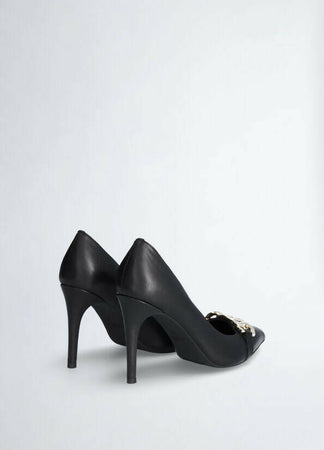 Liu Jo Sf3025 P0062 Décolleté Nere Donna Con Catena Scarpa Col Tacco Liujo