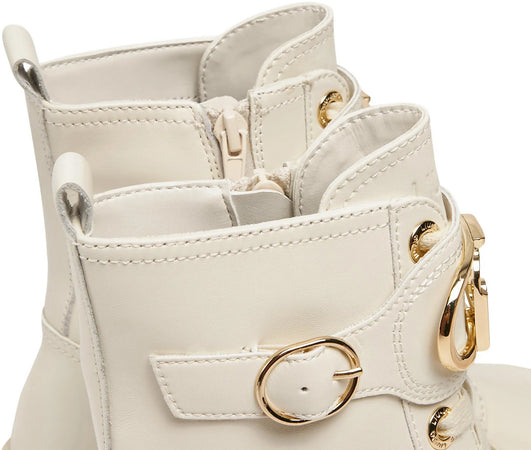 Liu Jo Stivaletti Love 40 Sf3037 P0102 Ivory S1185 Liujo Donna Anfibi Platform In Pelle Nuova Collezione