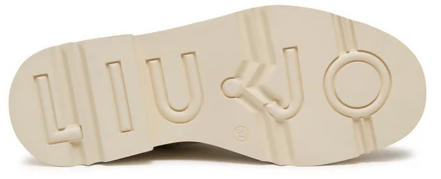 Liu Jo Stivaletti Love 40 Sf3037 P0102 Ivory S1185 Liujo Donna Anfibi Platform In Pelle Nuova Collezione