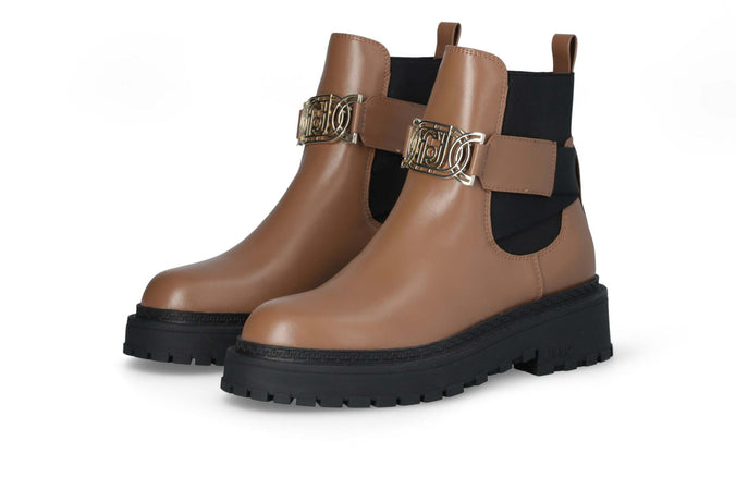 Liujo donna stivaletti con maxi logo in pelle