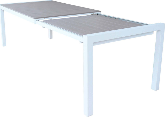 LOIS---set-tavolo-in-alluminio-cm-162/242x100x74-h-con-4-sedute-Bianco-Milani-Home