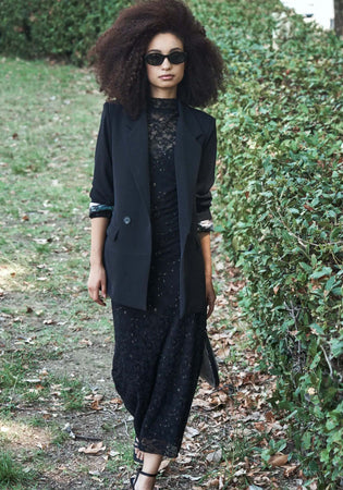 LOKITA-|-Abito-in-pizzo-floccato-lurex